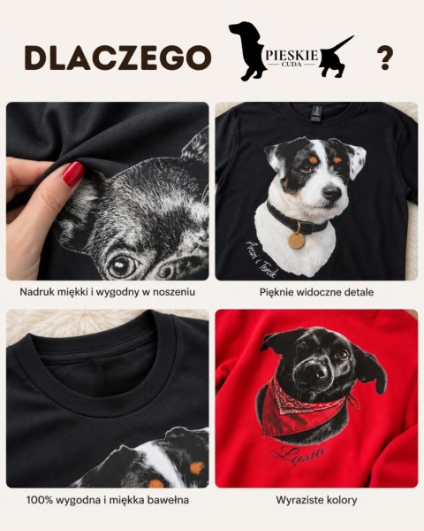 Personalizowana koszulka z Twoim psem ze zdjęcia – Dog Art