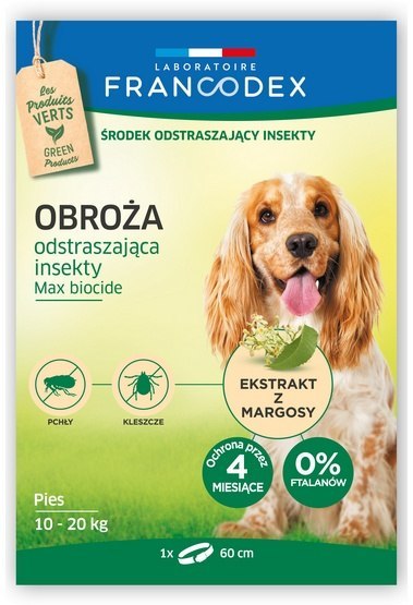 Francodex Obroża na pchły dla średniego psa 10-20kg 60cm Francodex Obroża na pchły dla średniego psa 10-20kg 60cm
