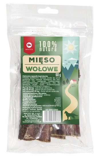 Maced 100% Natura Mięso wołowe 60g Maced 100% Natura Mięso wołowe 60g